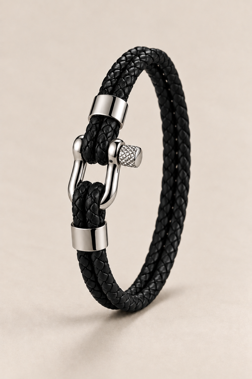 Das Anchor-Armband in Schwarz/Silber