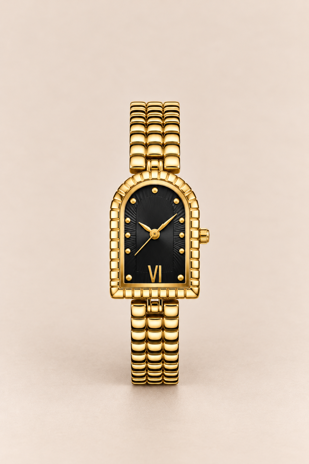 Die Amalfi-Uhr in Gold/Schwarz, Full Gold