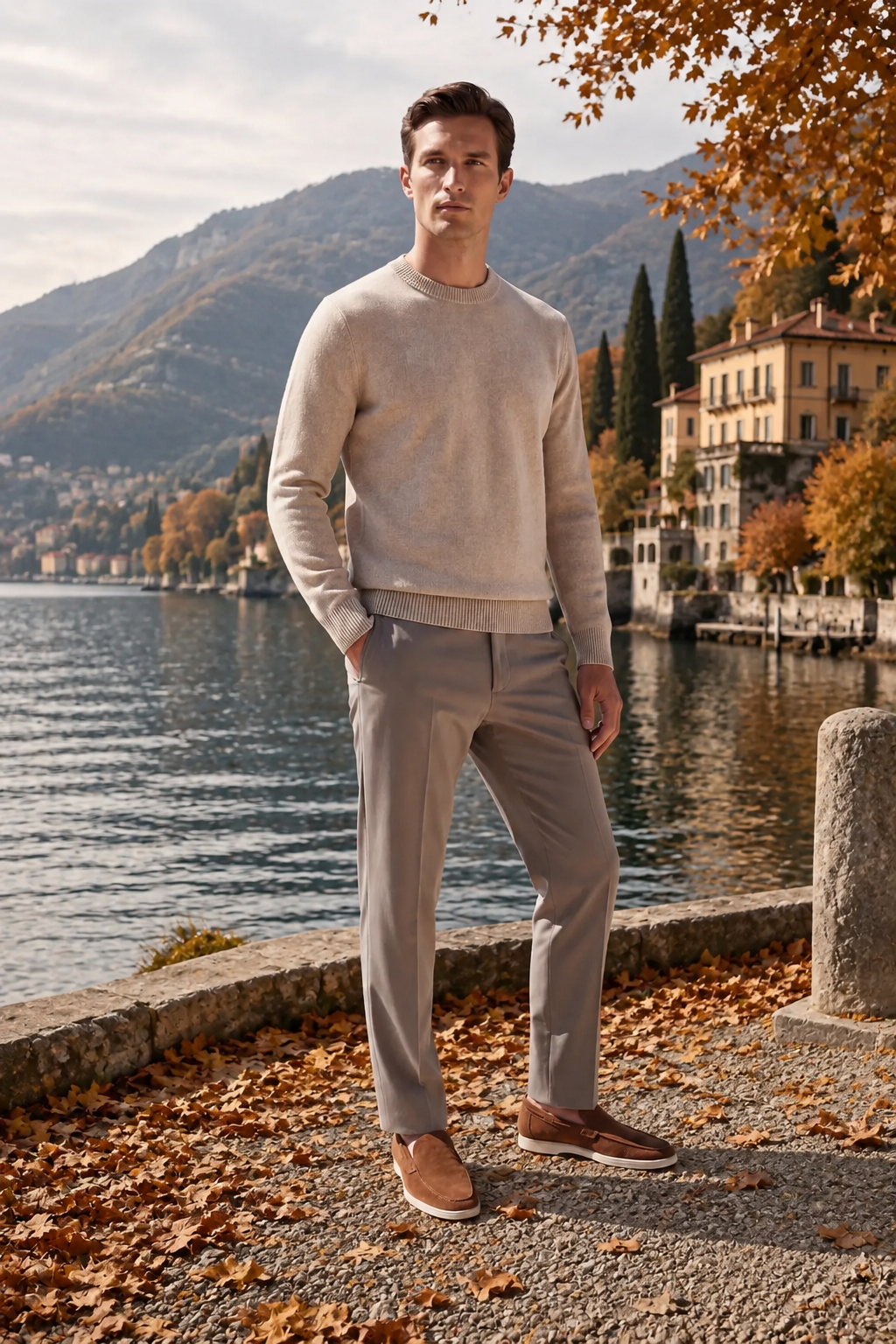 The Como Beige Cashmere Knit