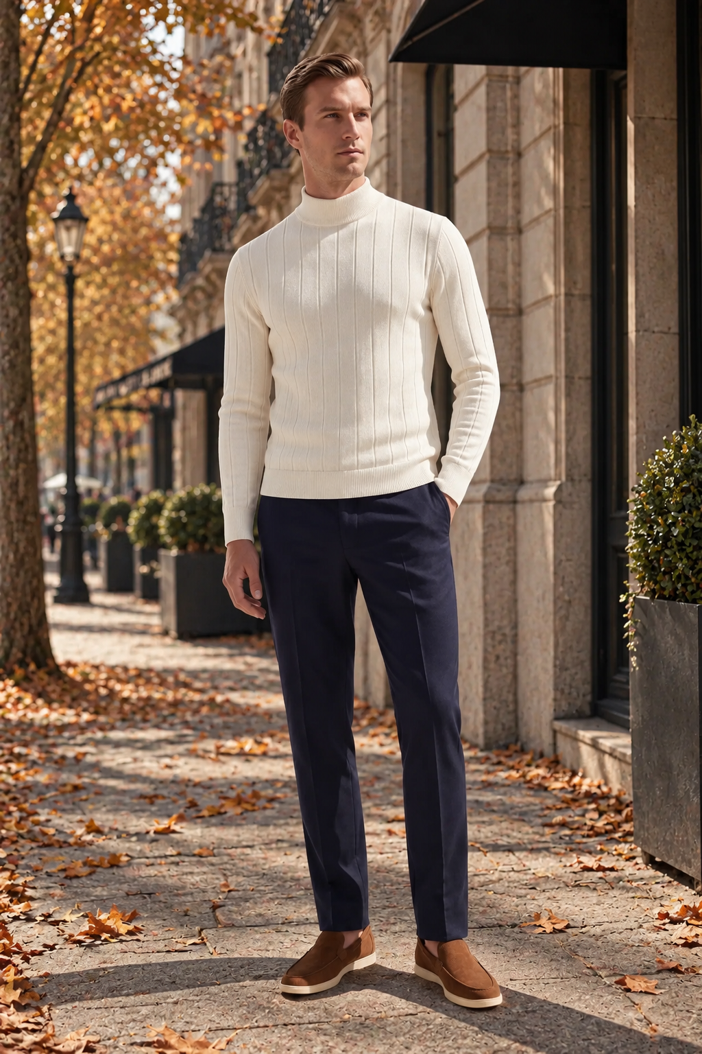 The Bolzano Wool White Turtleneck