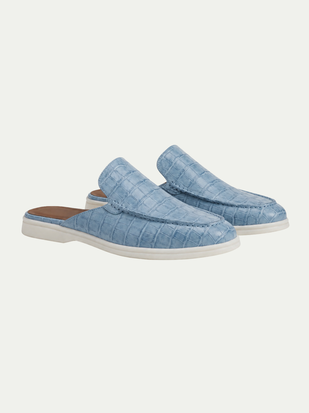 The Croco Blue Yacht Mule