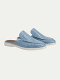 The Croco Blue Yacht Mule