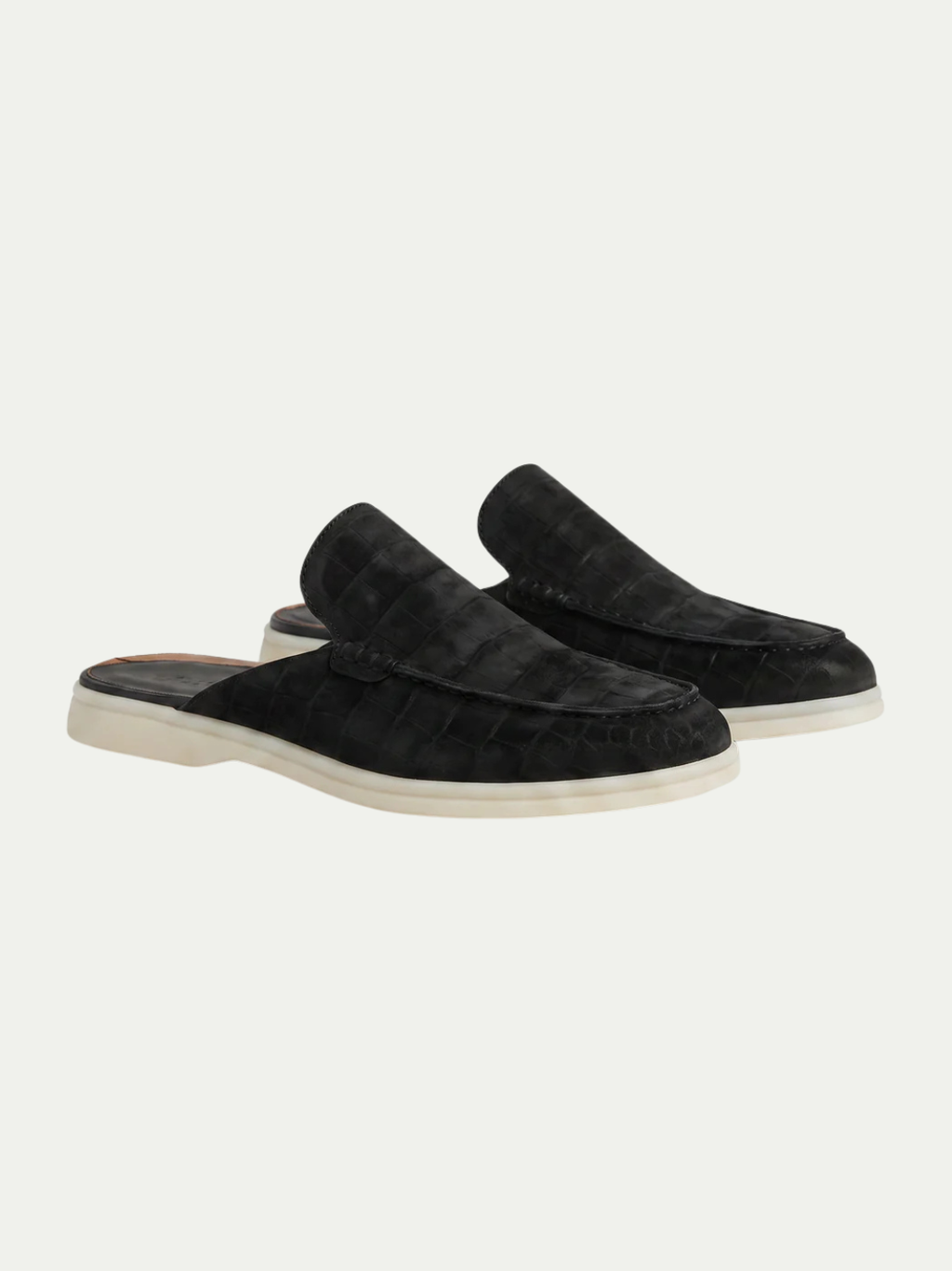 The Croco Black Yacht Mule