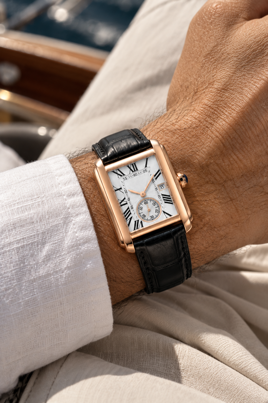 The Riviera Light Blue Rose Gold Bracelet
