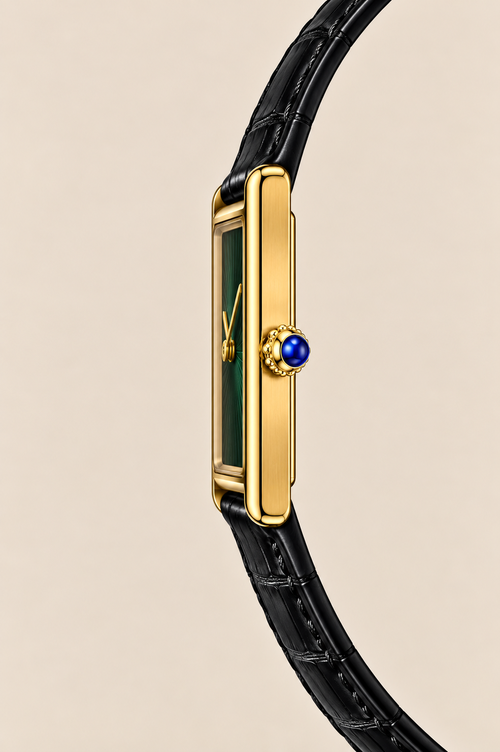 Die Riviera-Uhr in Schwarz/Gold/Grün