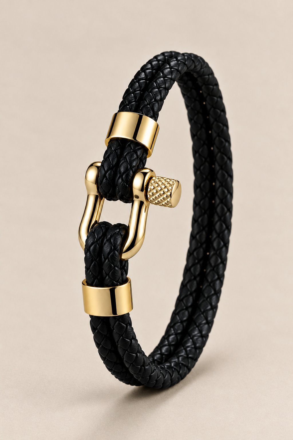 The Anchor Black/Gold Bracelet