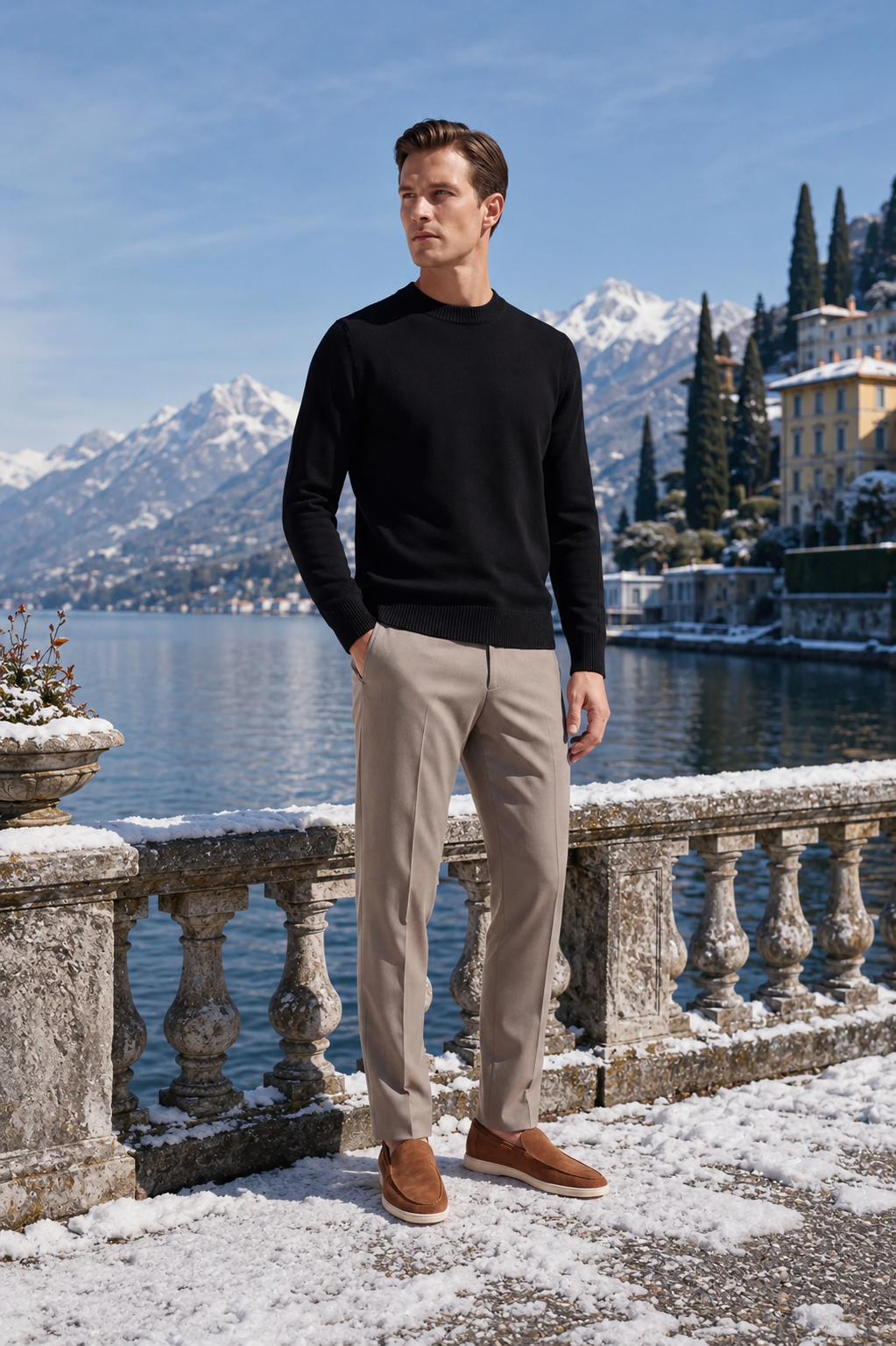 The Como Black Cashmere Knit