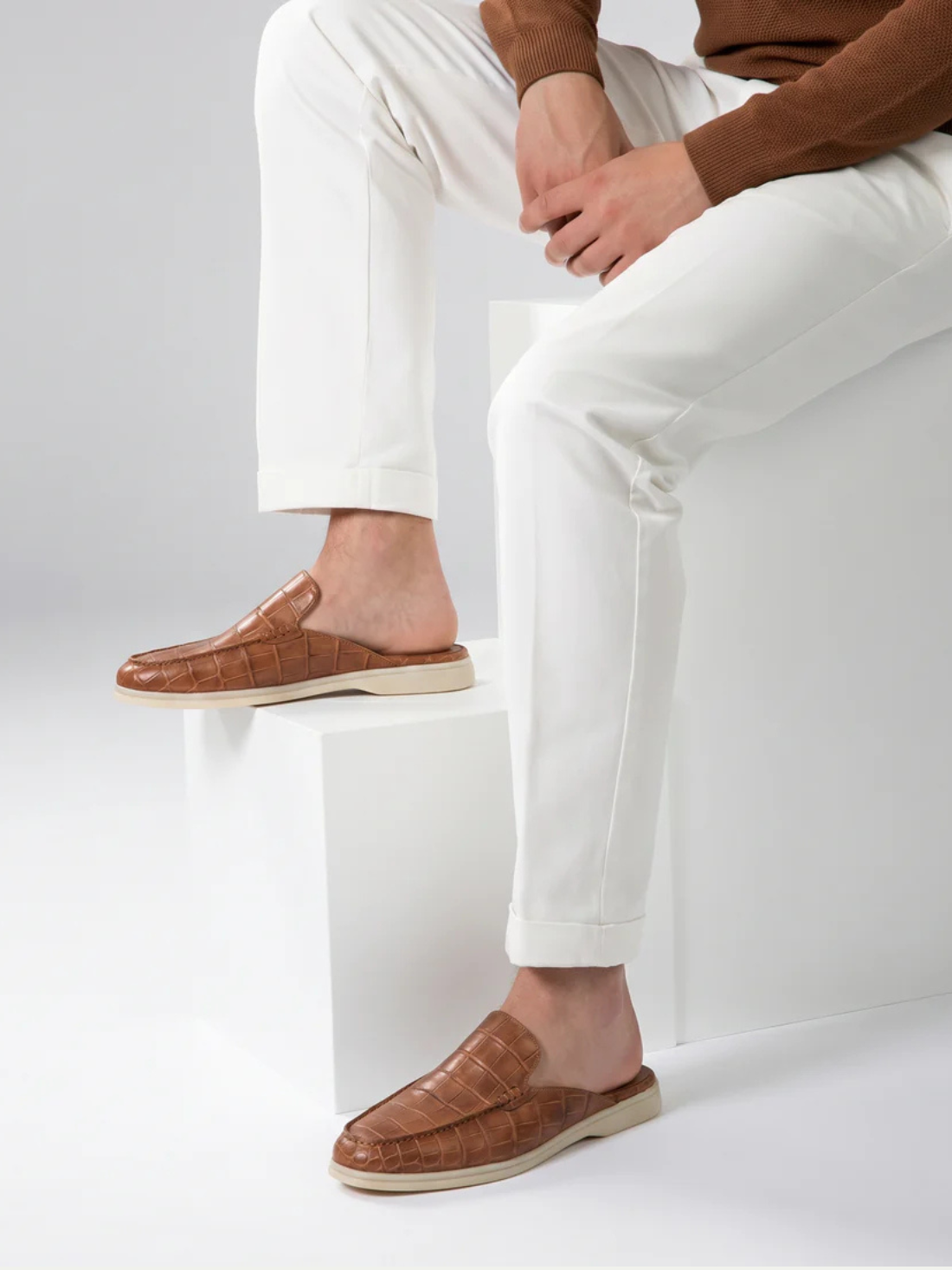 The Croco Bronze Yacht Mule