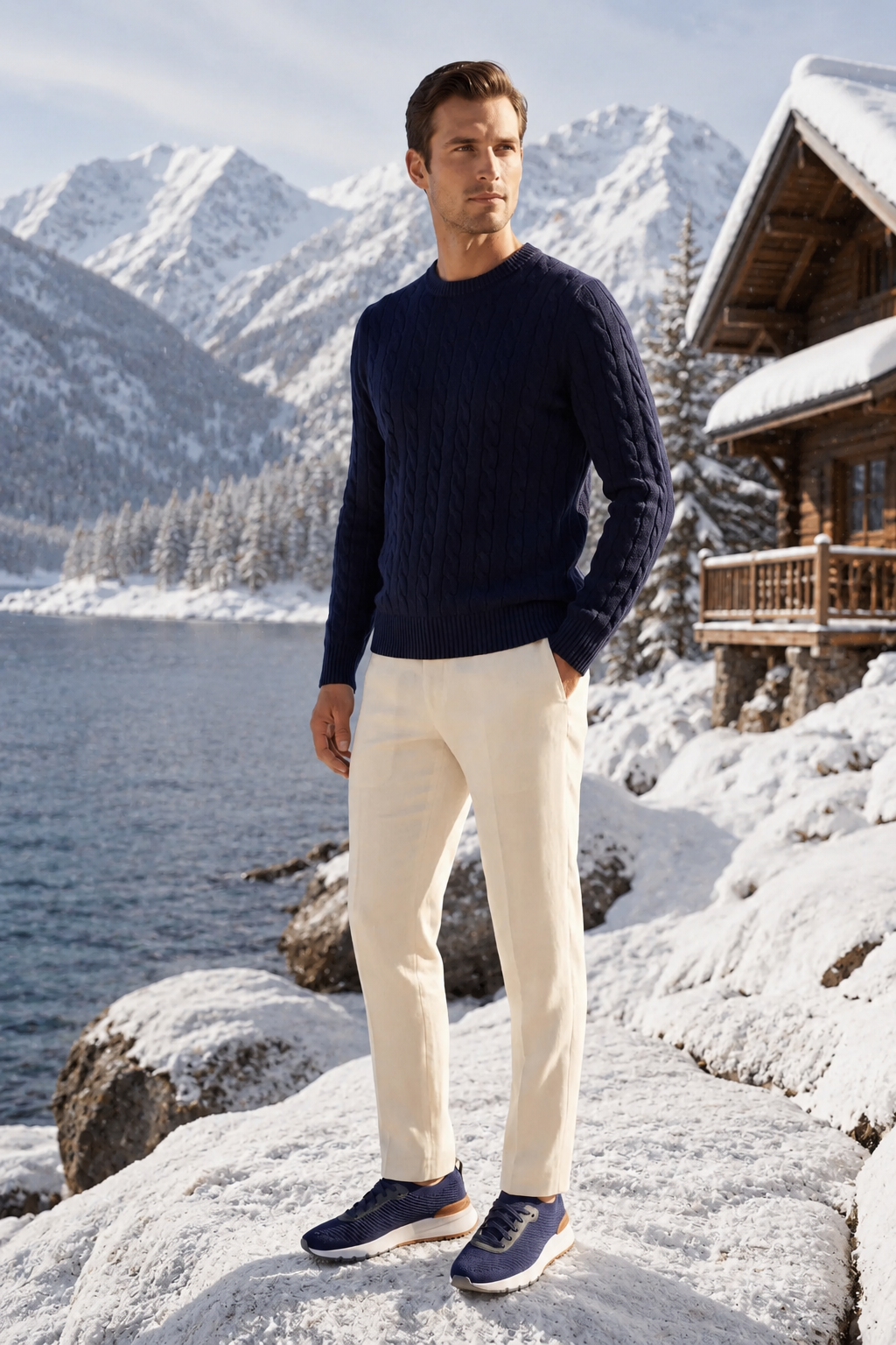 The Cortina Navy Cashmere Knit