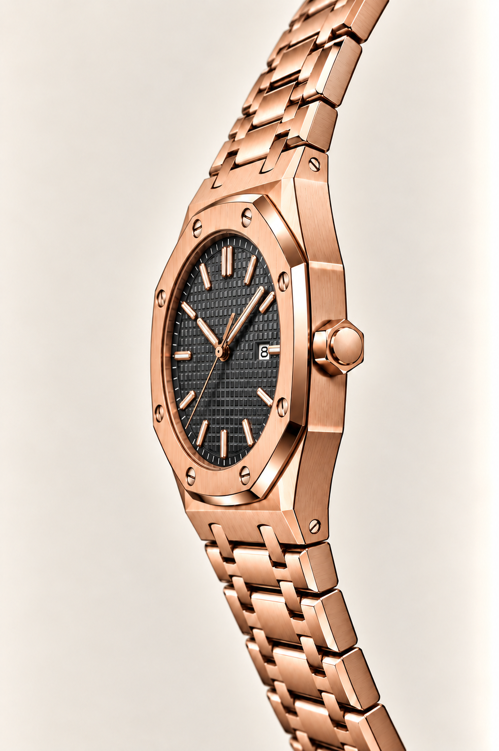 The Monaco Rose Gold/Grey Watch