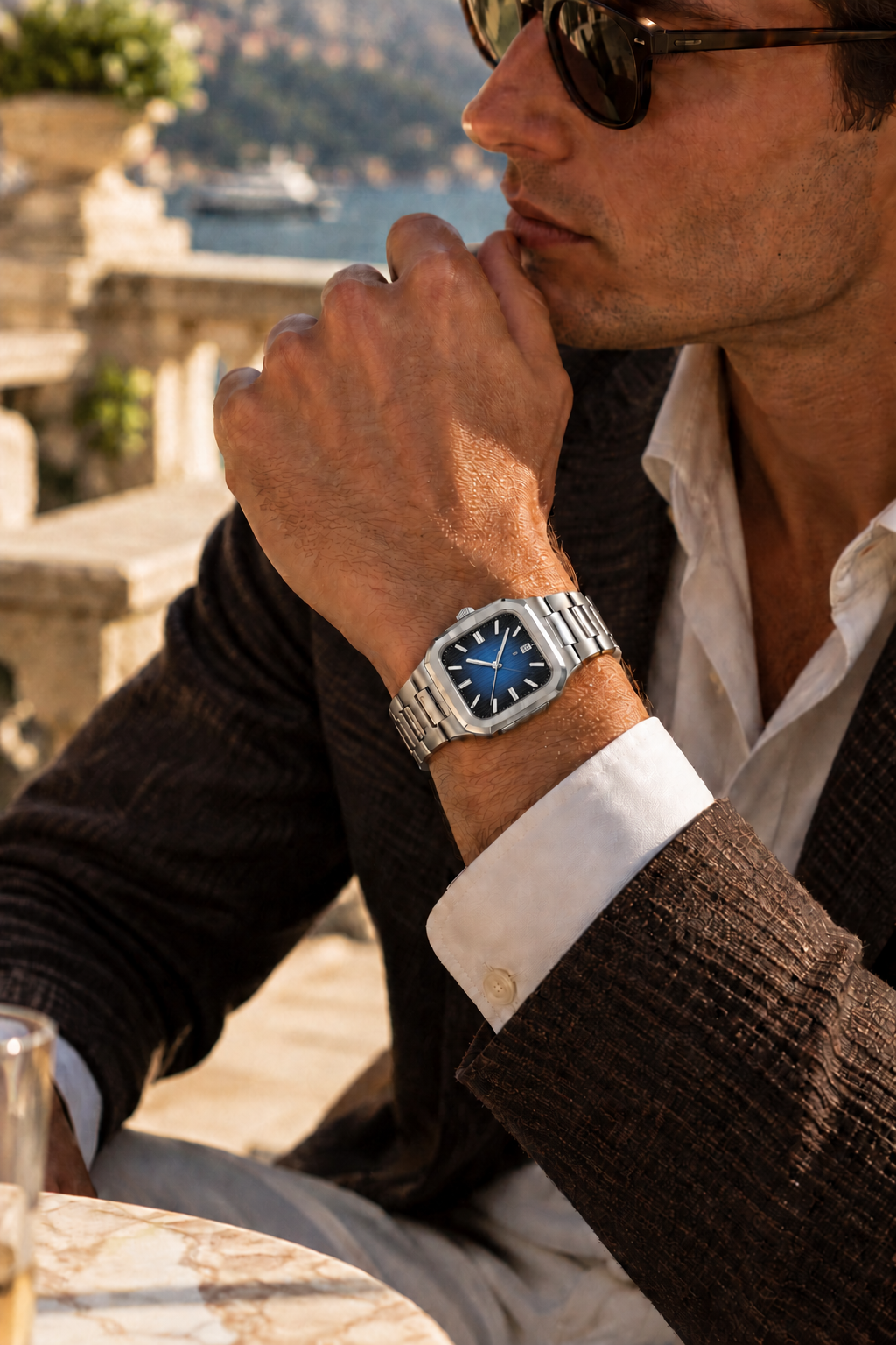 Die Capri Uhr Silber/Blau