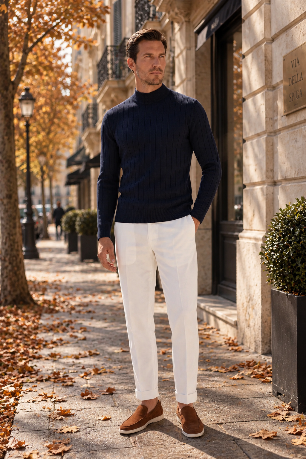 The Bolzano Wool Navy Turtleneck