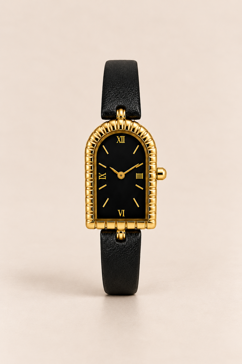 Die Amalfi-Uhr in Schwarz/Gold