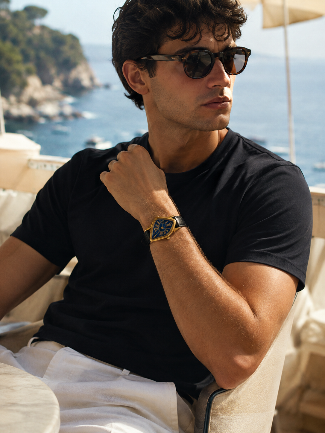 The Mirage Black/Blue/Gold Watch