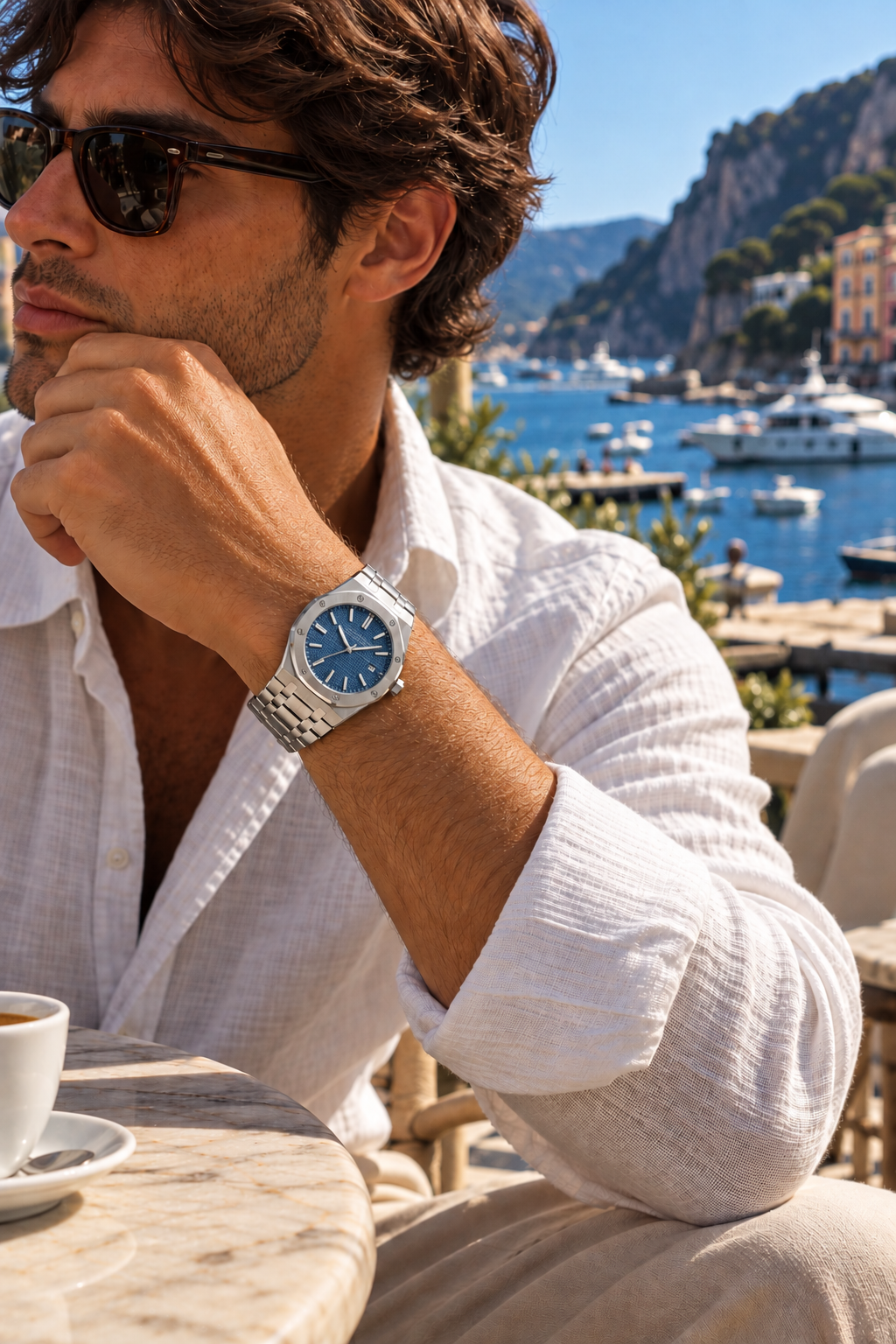 The Monaco Silver/Navy Watch