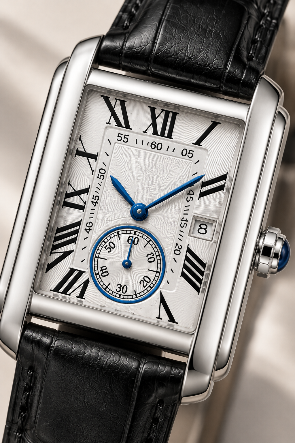 Die Amalfi Uhr in Schwarz/Silber