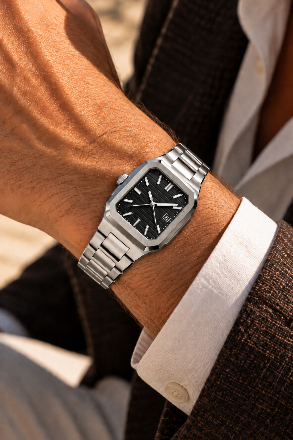 The Capri Silver/Black Watch