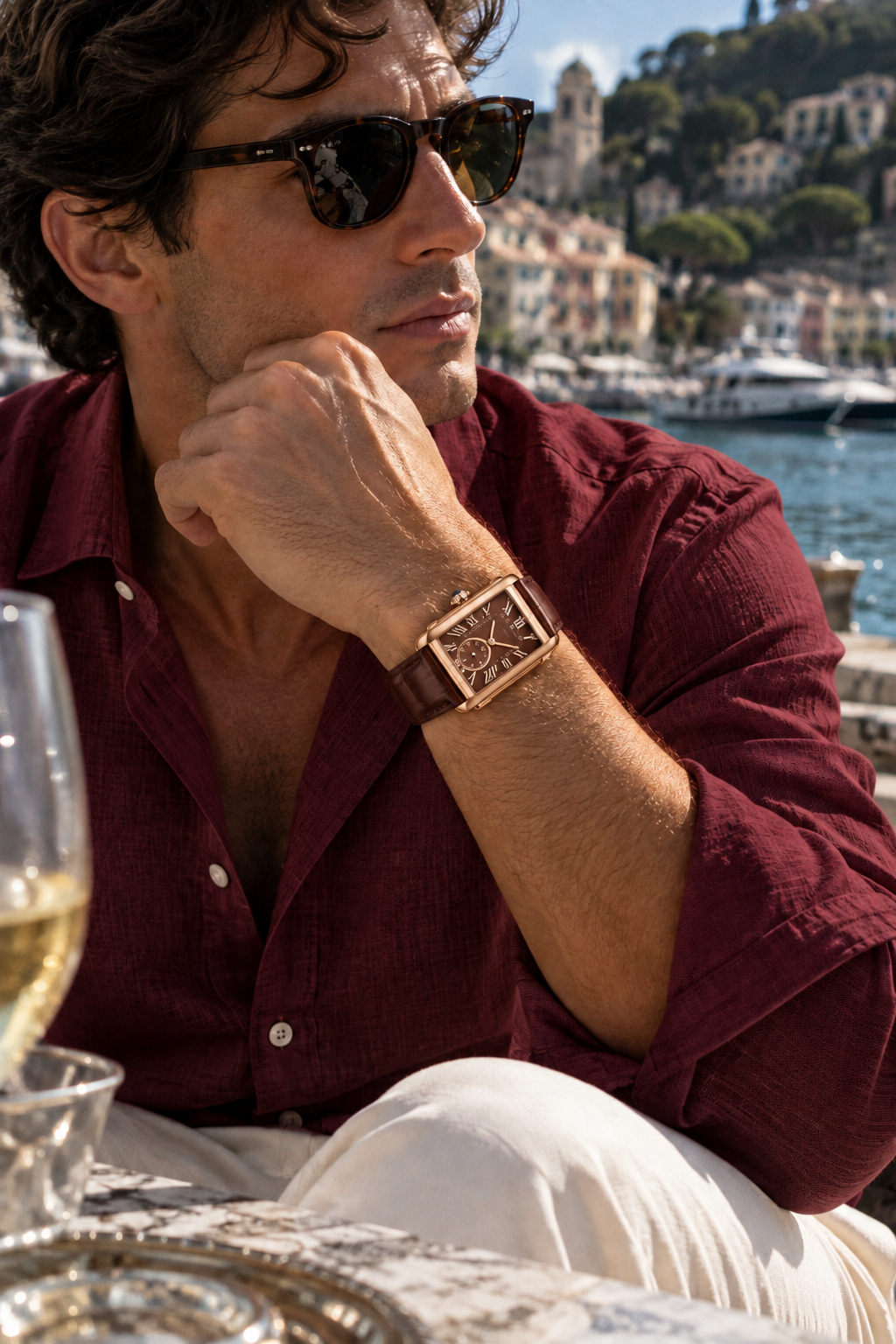 Die Amalfi Uhr in Braun/Roségold