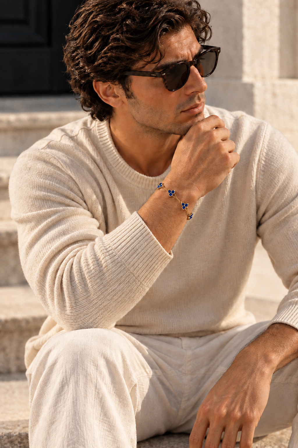 Le bracelet Monaco noir et or