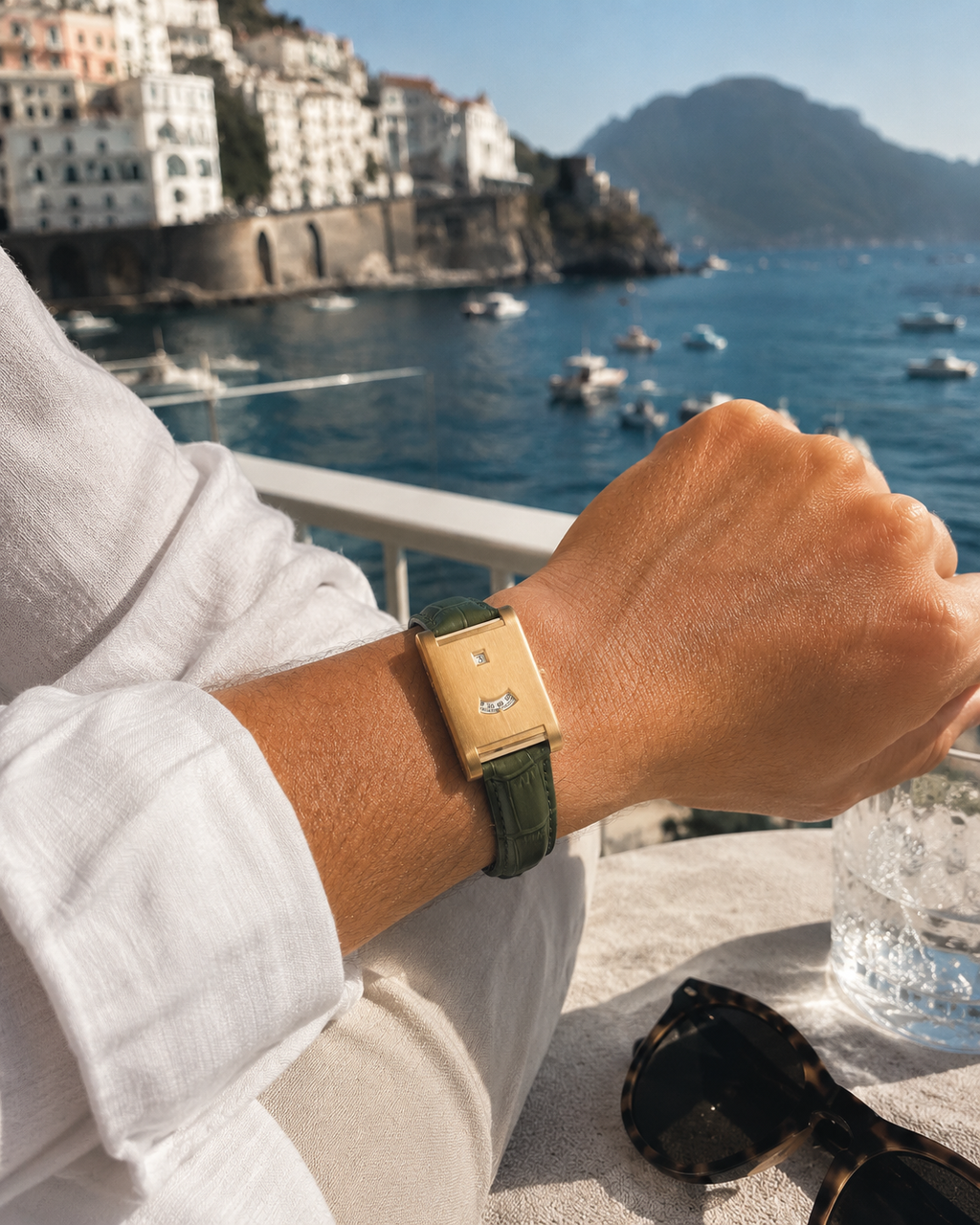 The Dolcevita Green/Gold Watch