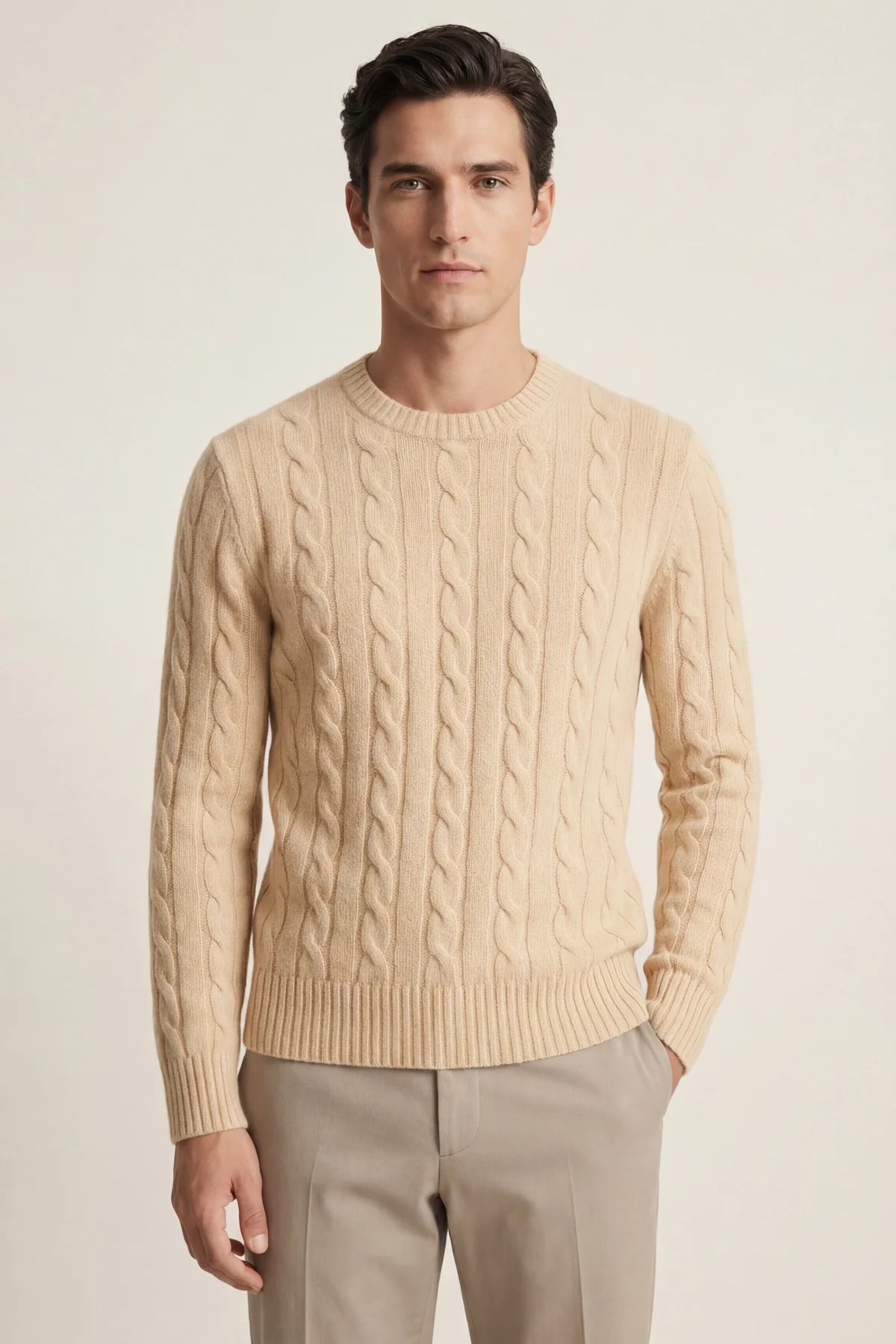 The Cortina Beige Cashmere Knit