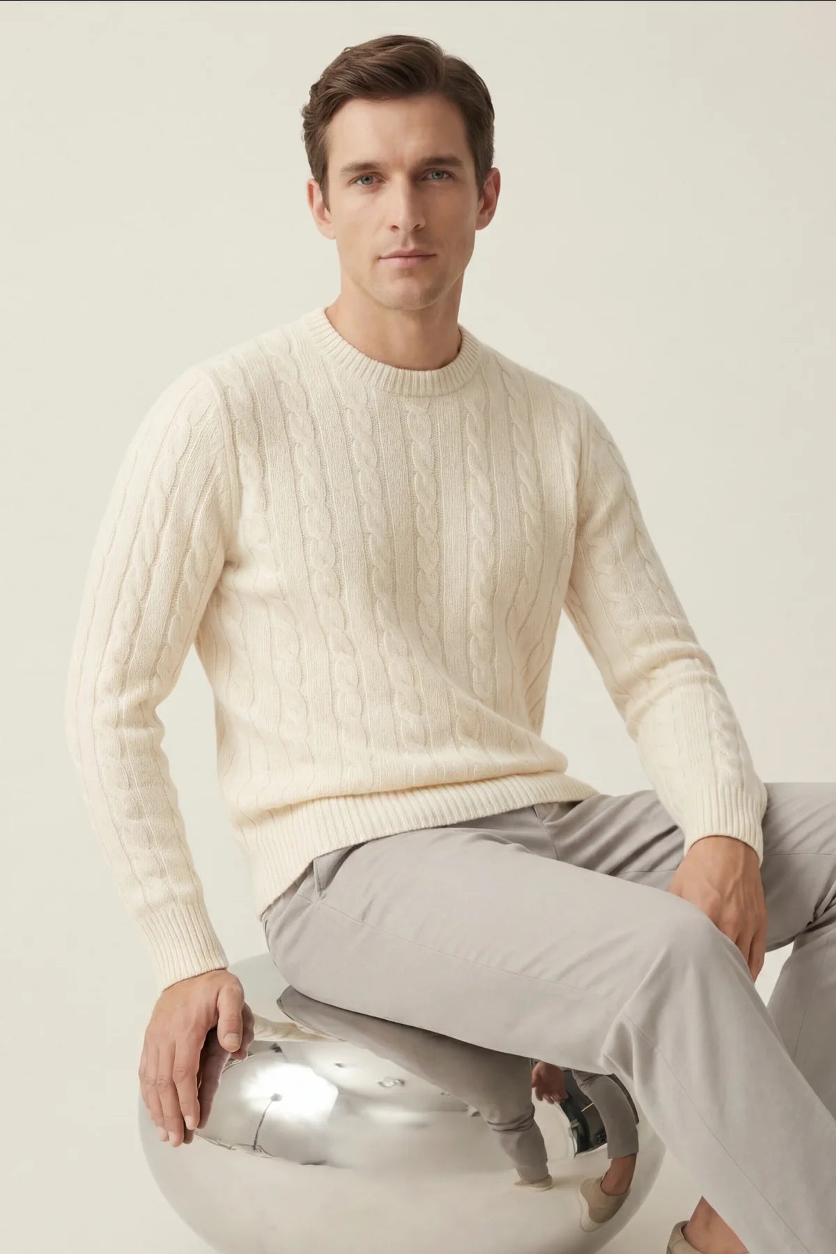 The Cortina White Cashmere Knit