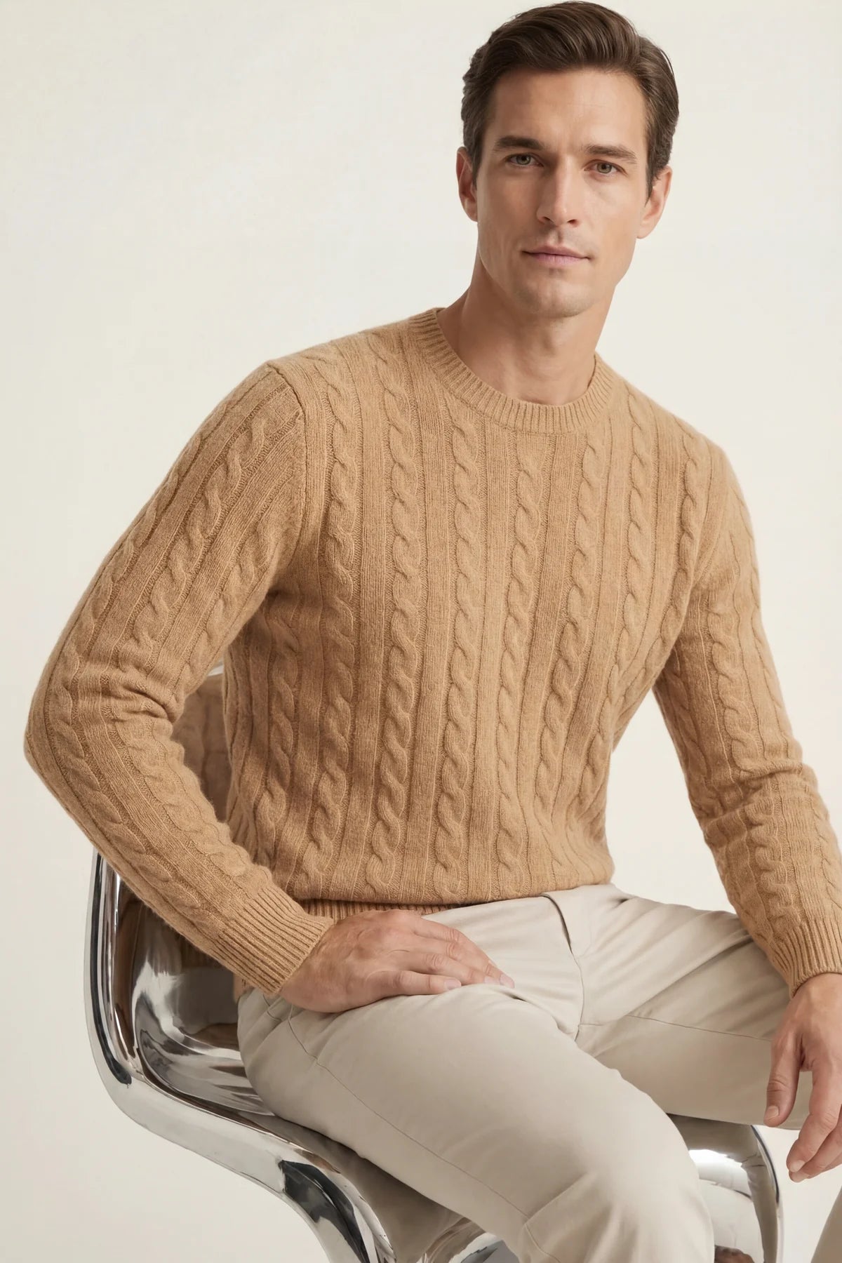 The Cortina Camel Cashmere Knit