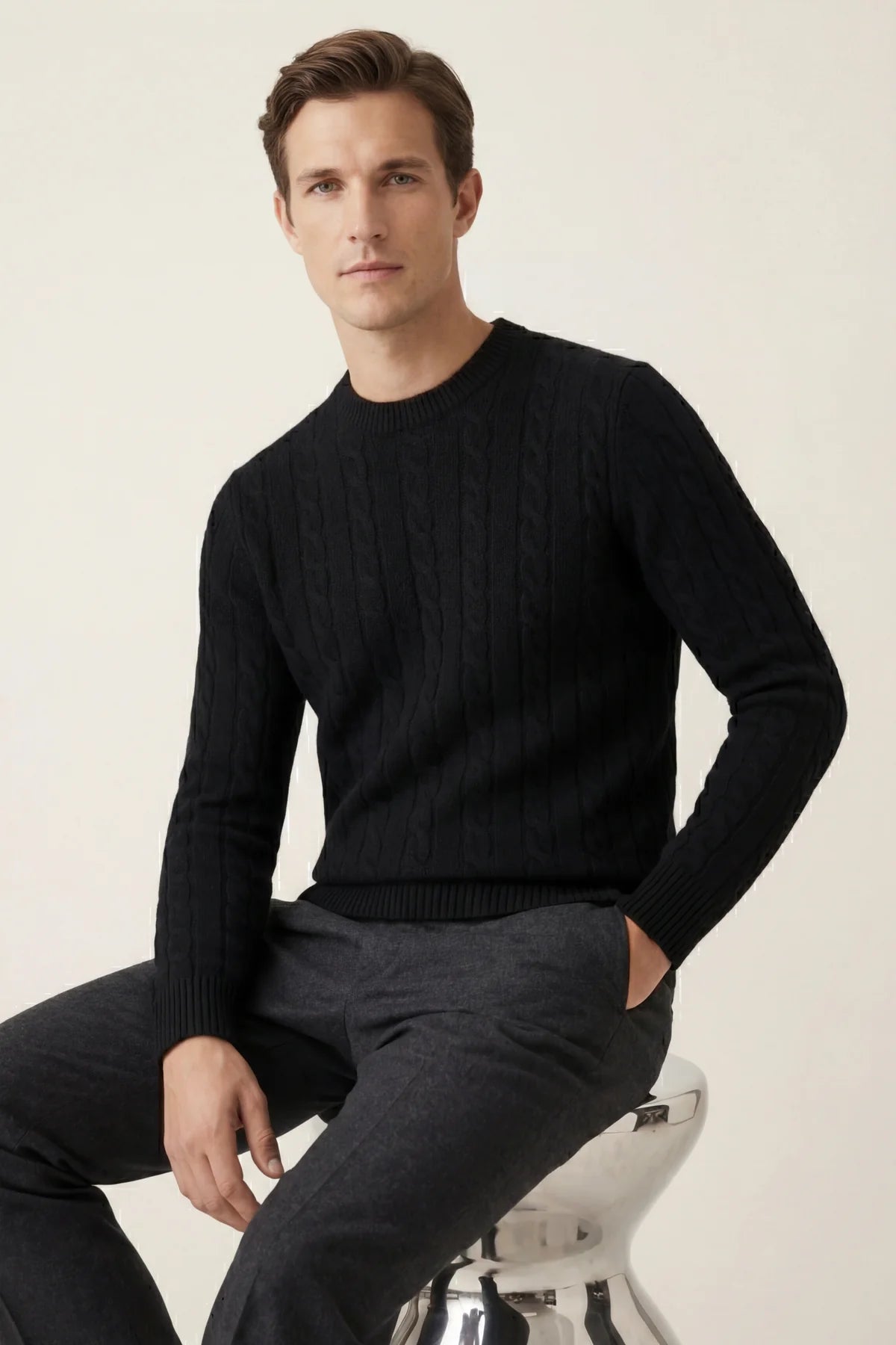 The Cortina Black Cashmere Knit