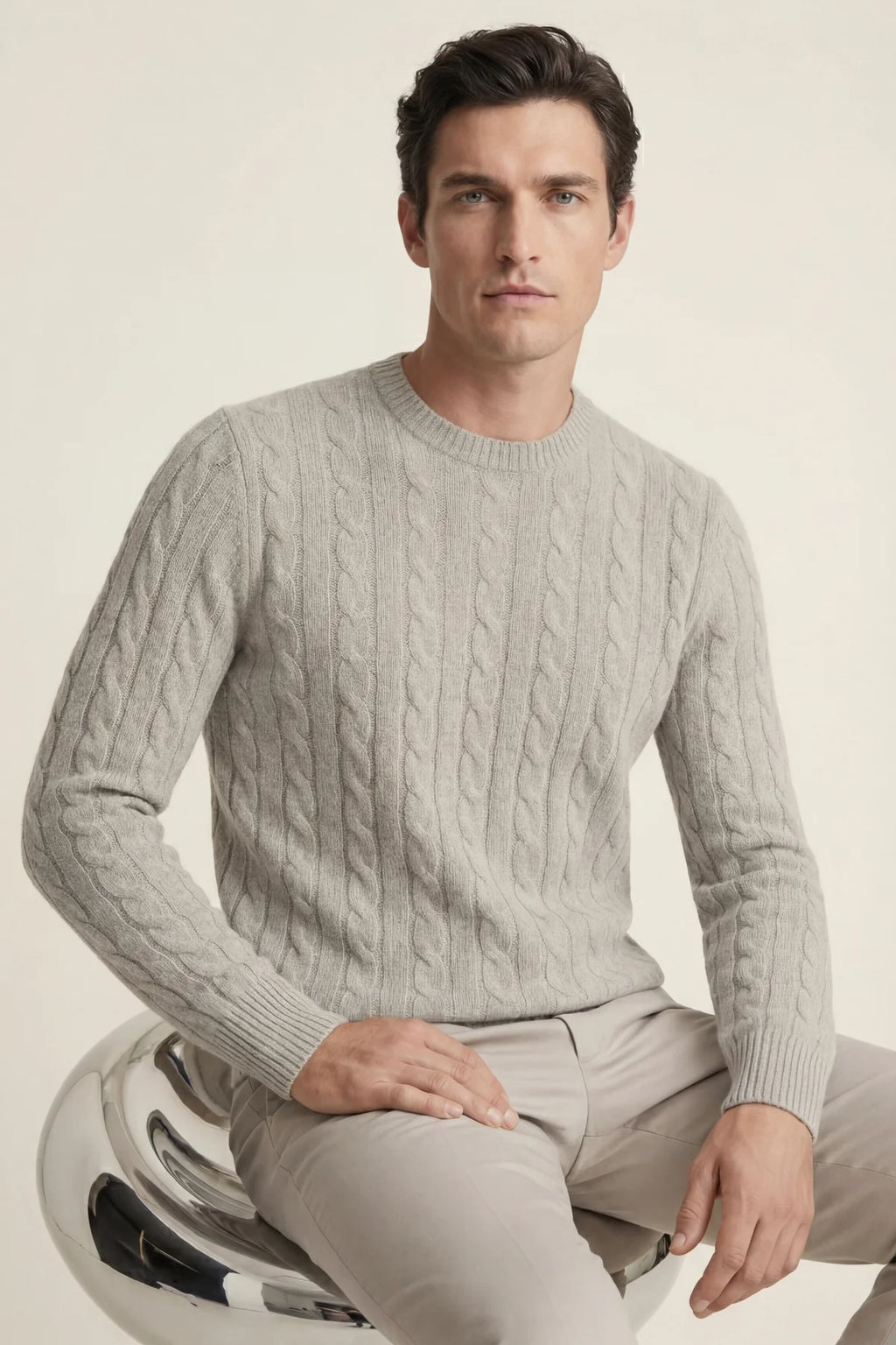 The Cortina Grey Cashmere Knit