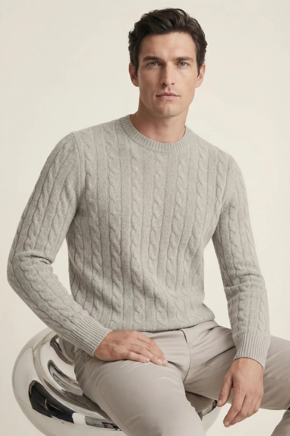 The Cortina Grey Cashmere Knit
