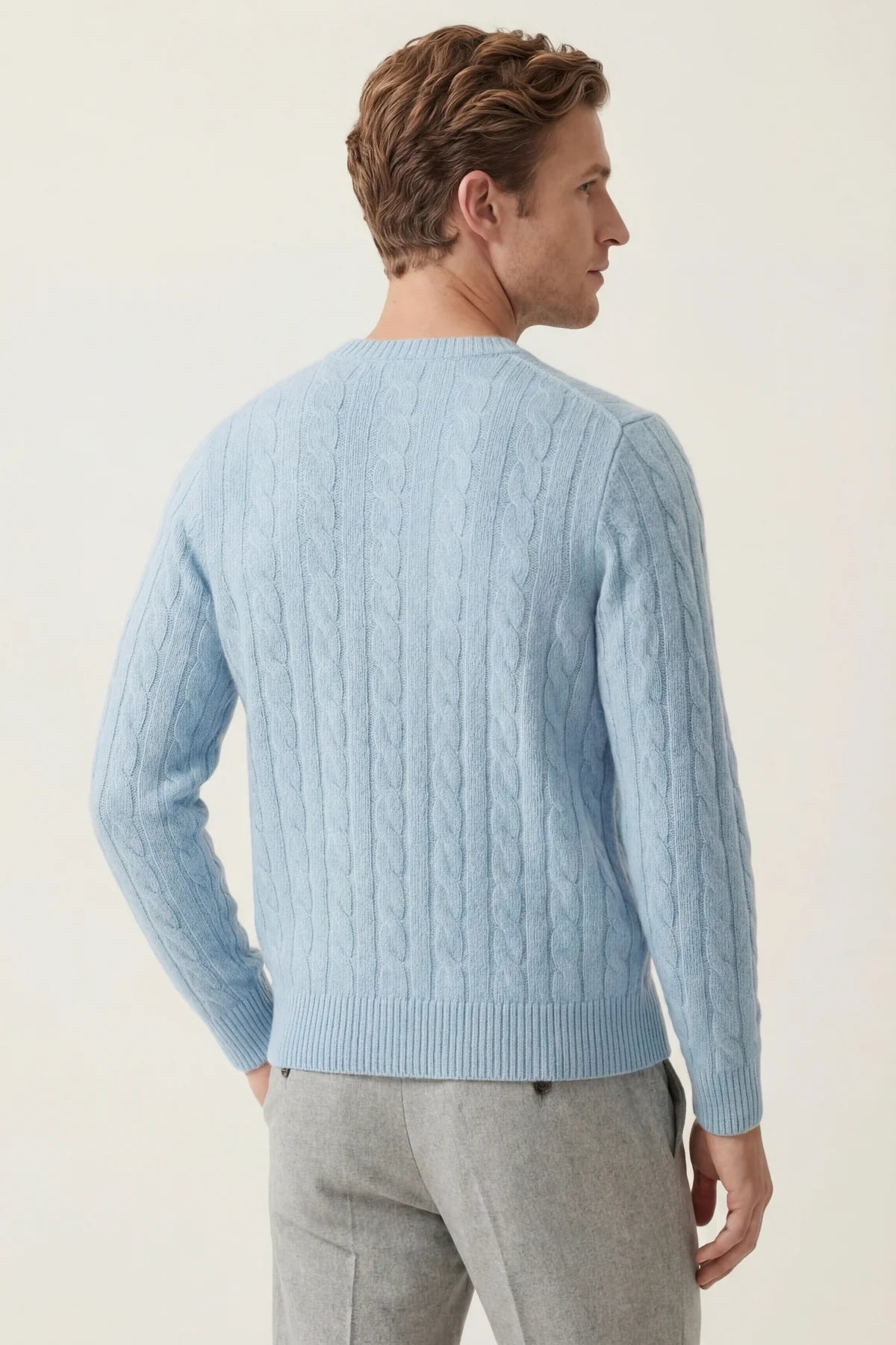 The Cortina Baby Blue Cashmere Knit