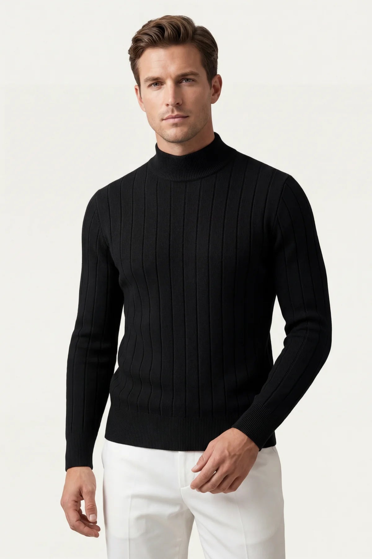 The Bolzano Wool Black Turtleneck