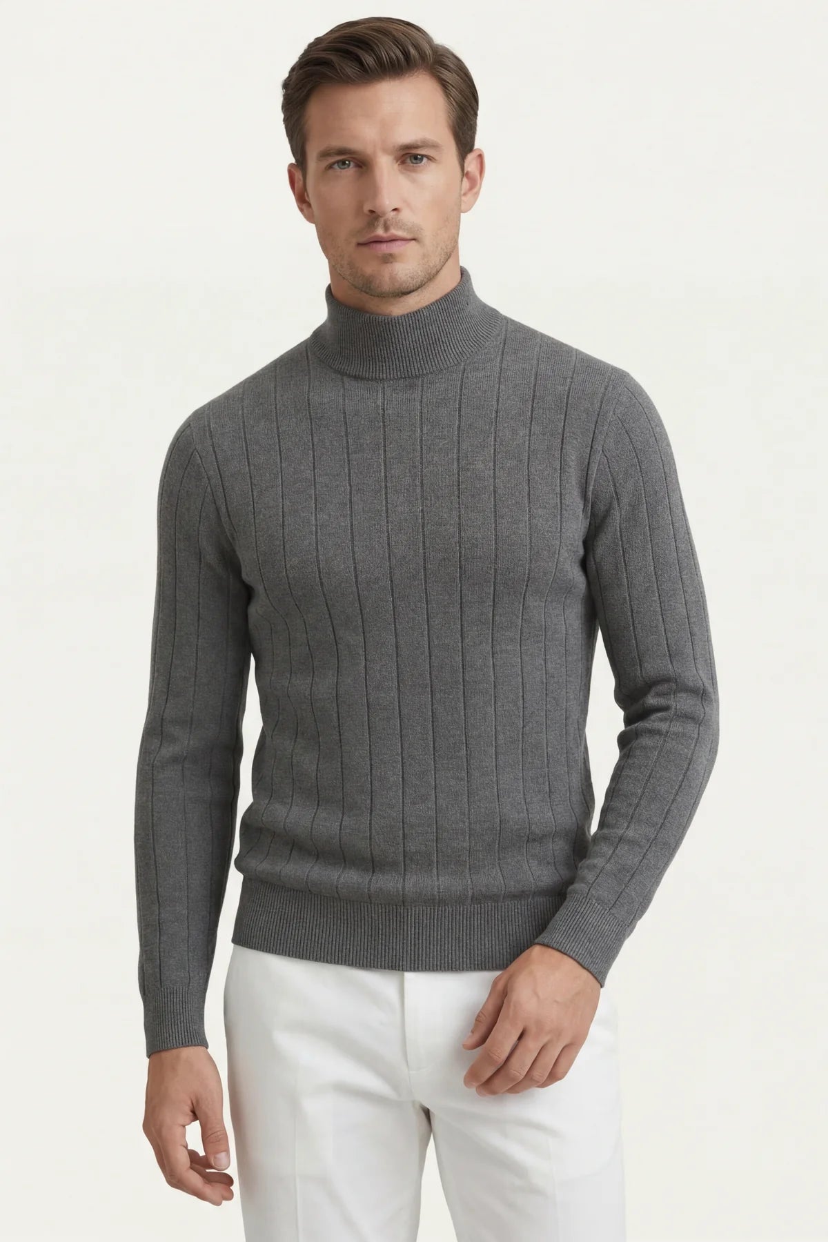 The Bolzano Wool Grey Turtleneck
