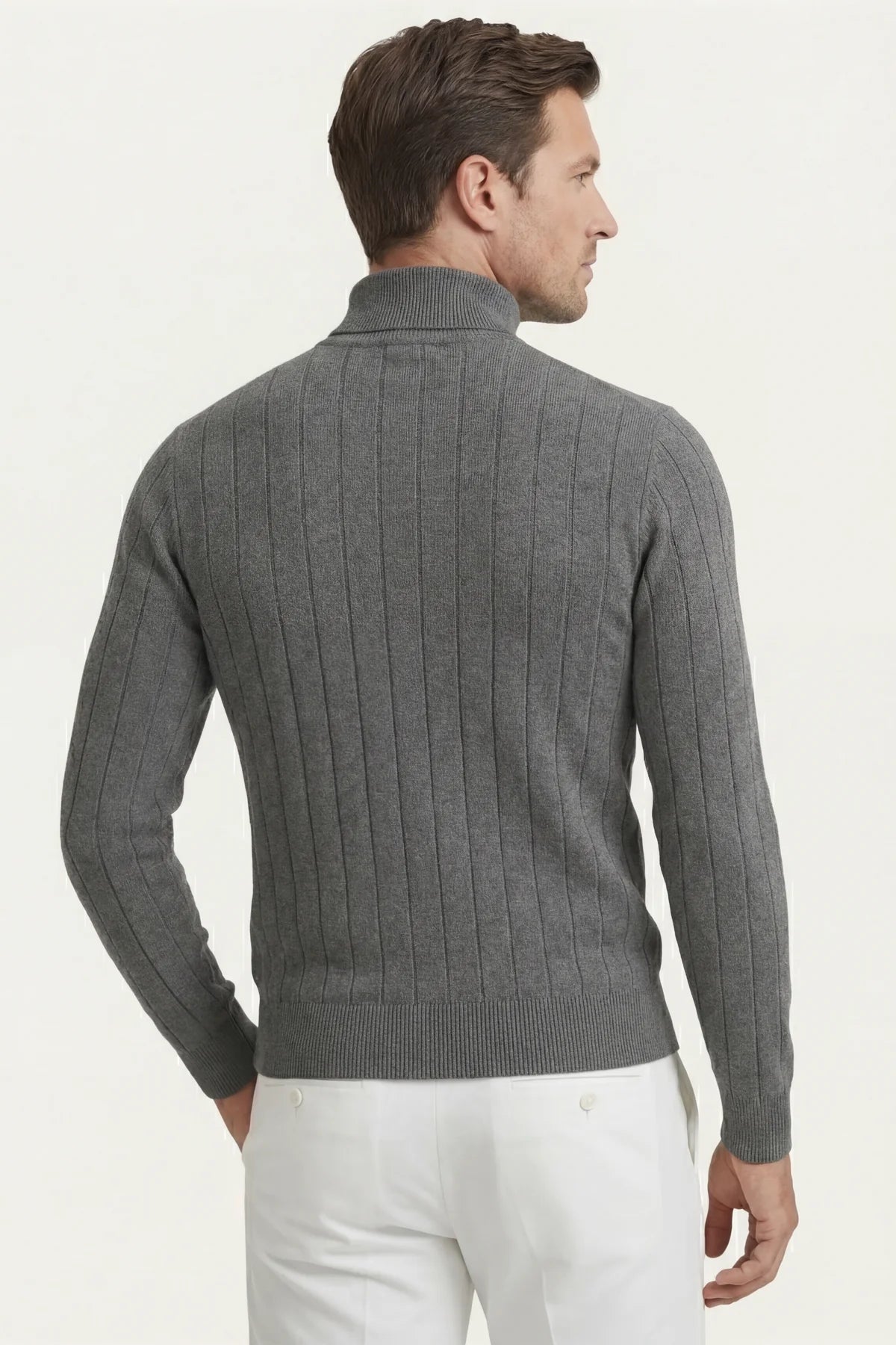 The Bolzano Wool Grey Turtleneck