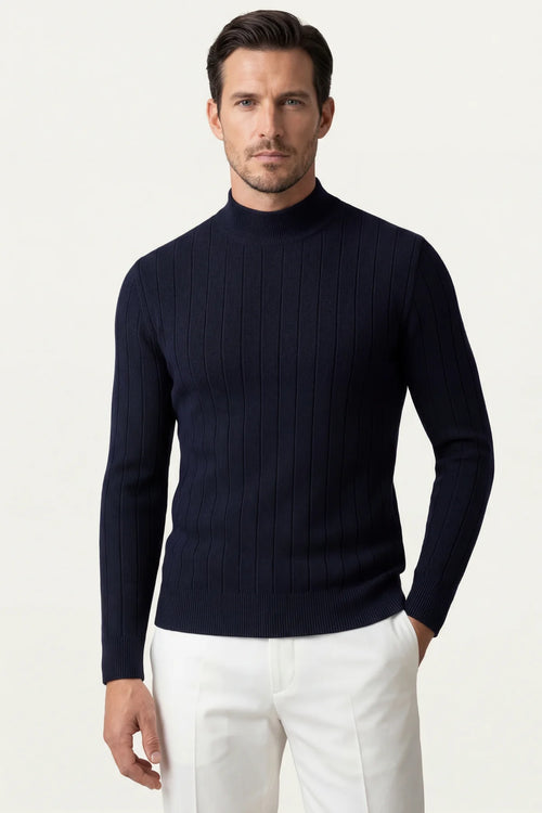 The Bolzano Wool Navy Turtleneck