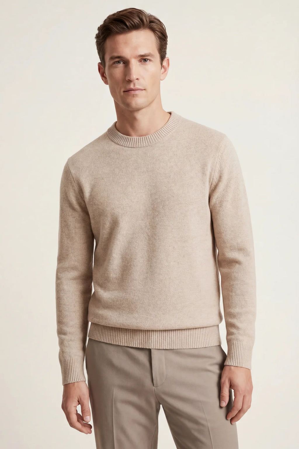 The Como Beige Cashmere Knit