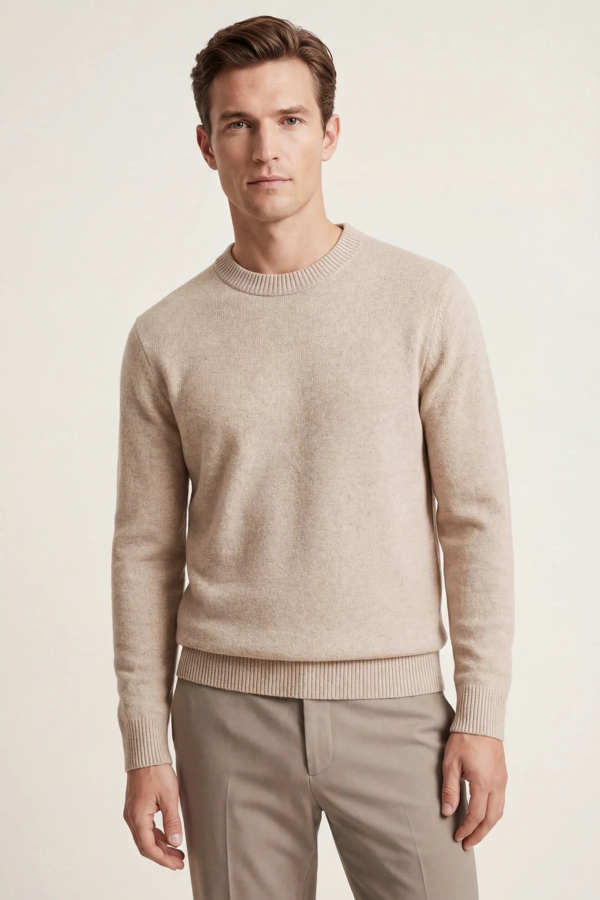 The Como Beige Cashmere Knit