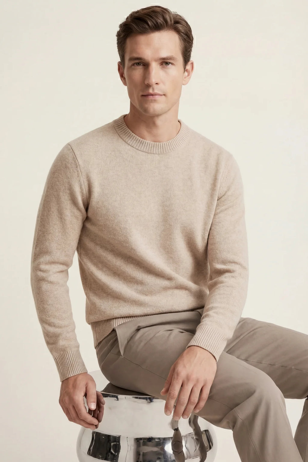 The Como Beige Cashmere Knit