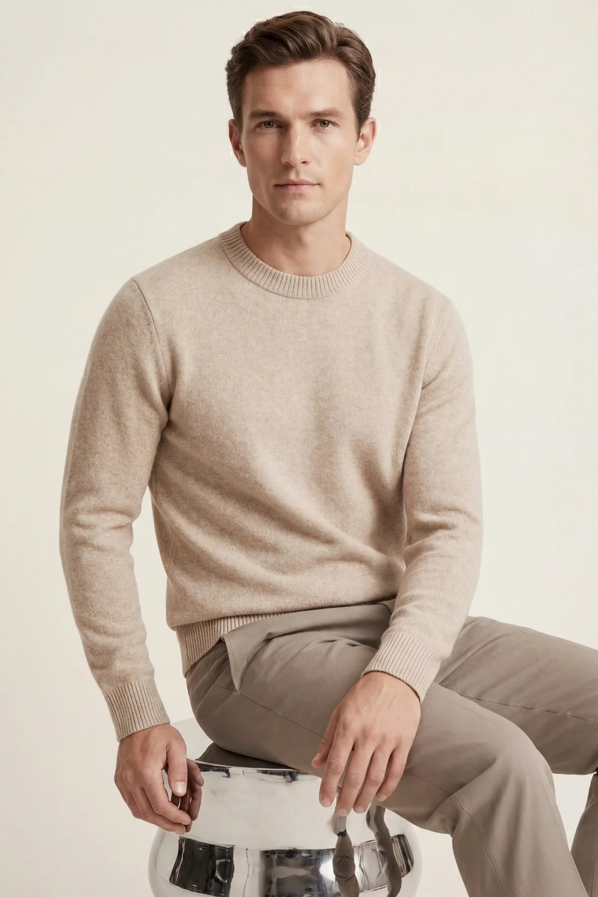 The Como Beige Cashmere Knit