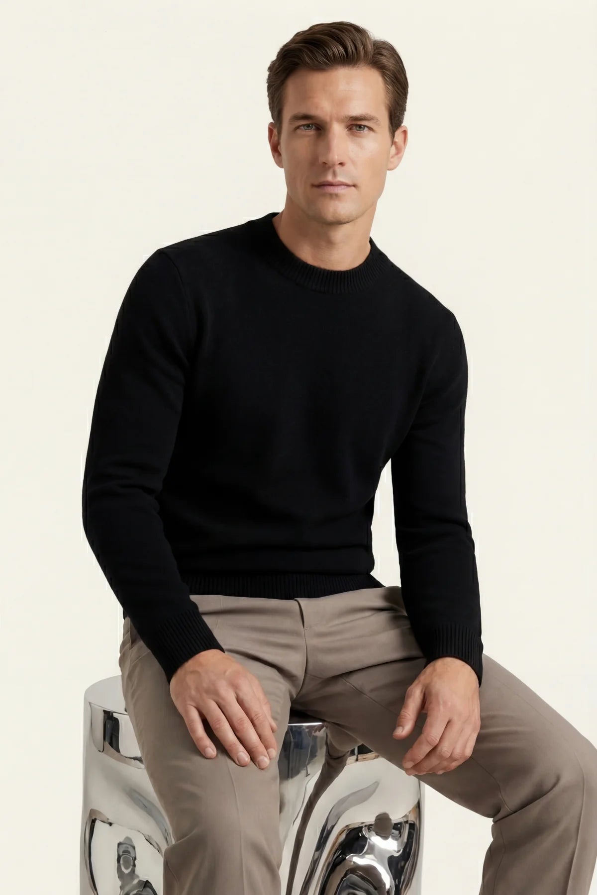 The Como Black Cashmere Knit