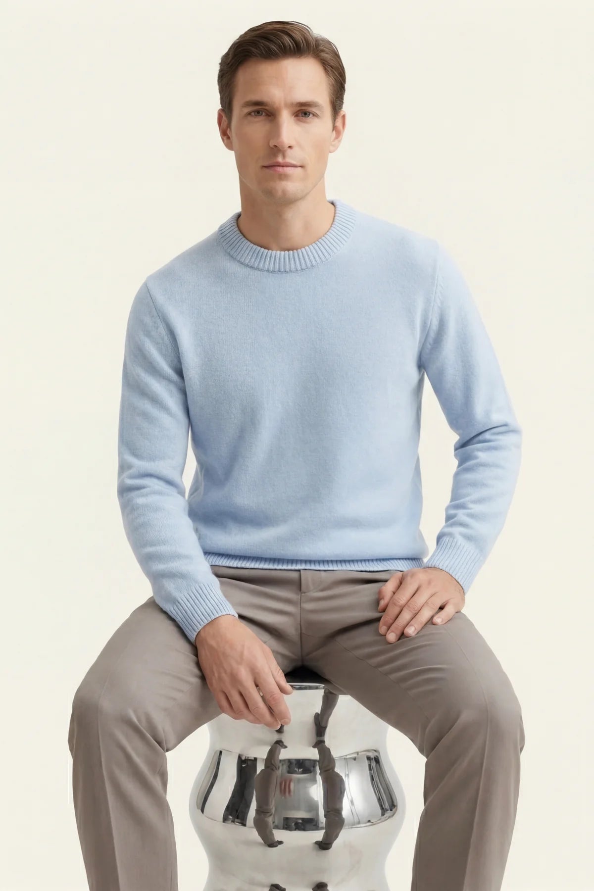 The Como Baby Blue Cashmere Knit