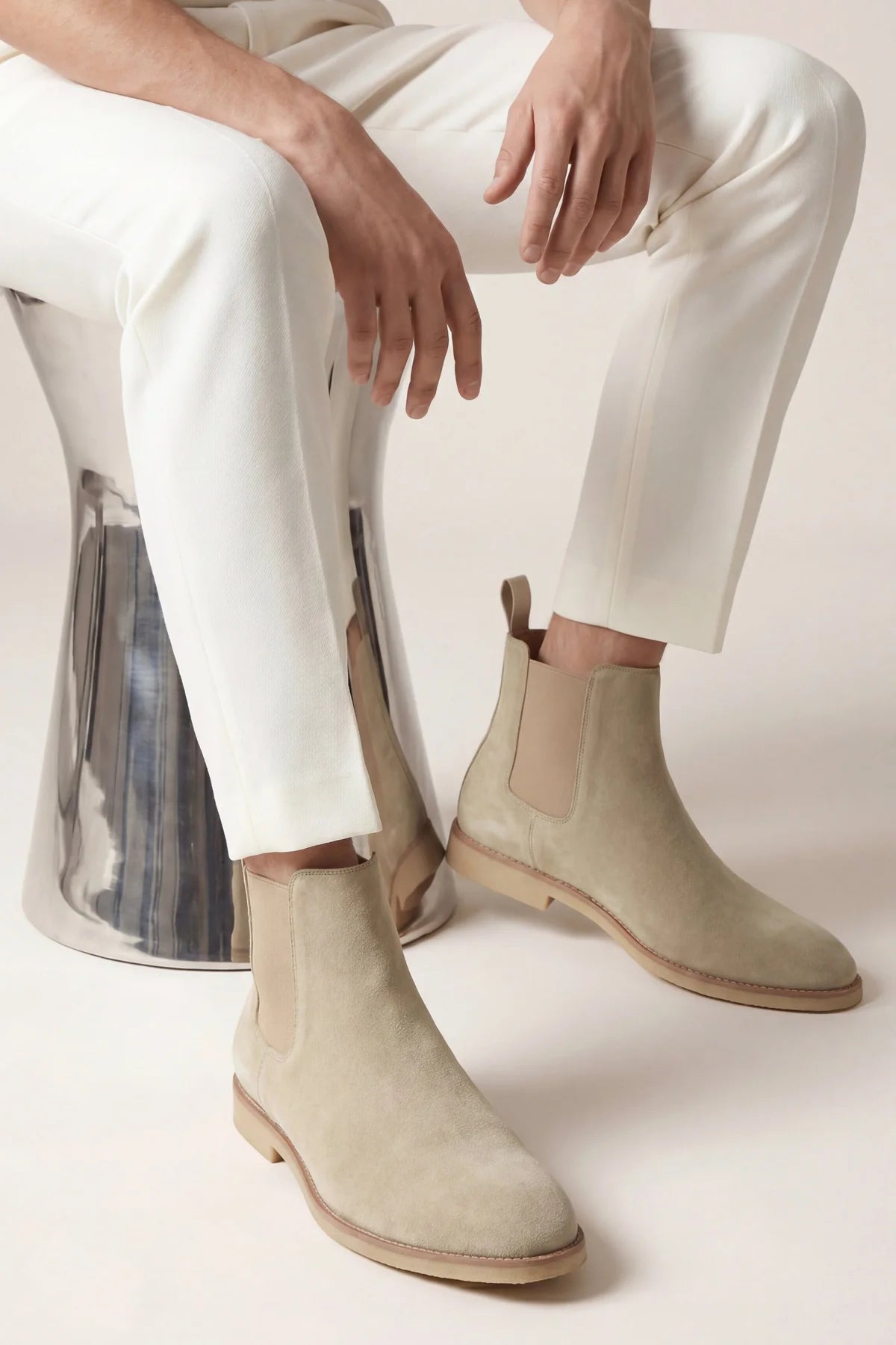 The Milano Beige Chelsea Boots