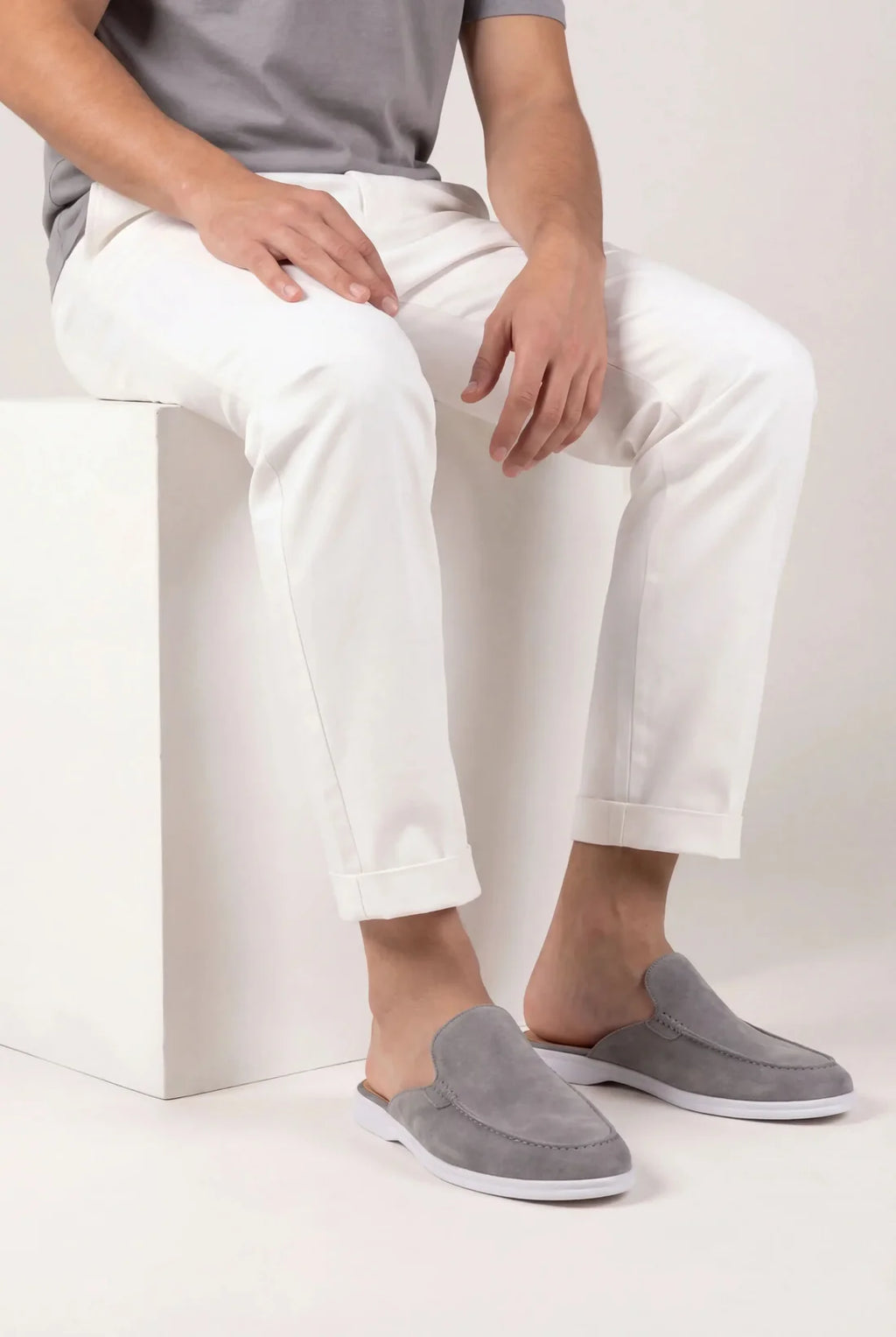 The Portofino Grey Yacht Mule