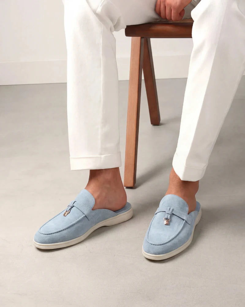 The Amalfi Baby Blue Suede Mule
