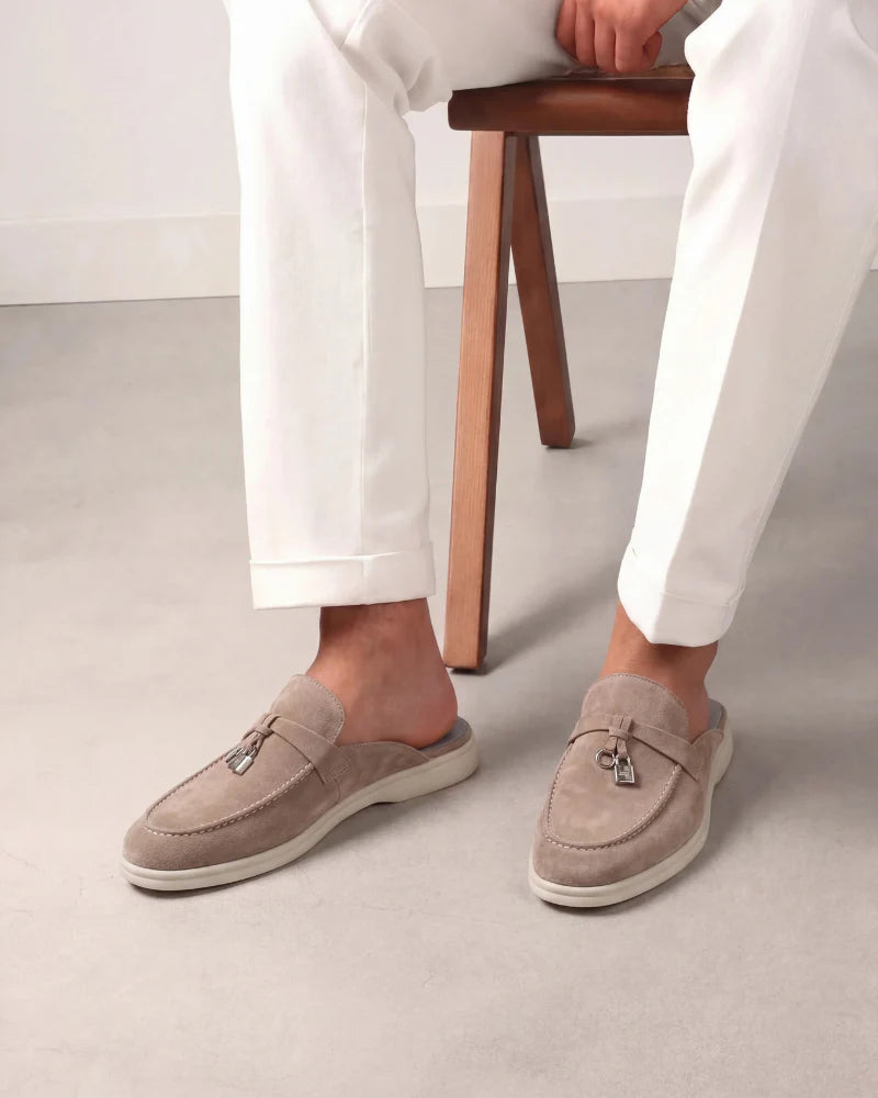 The Amalfi Beige Suede Mule