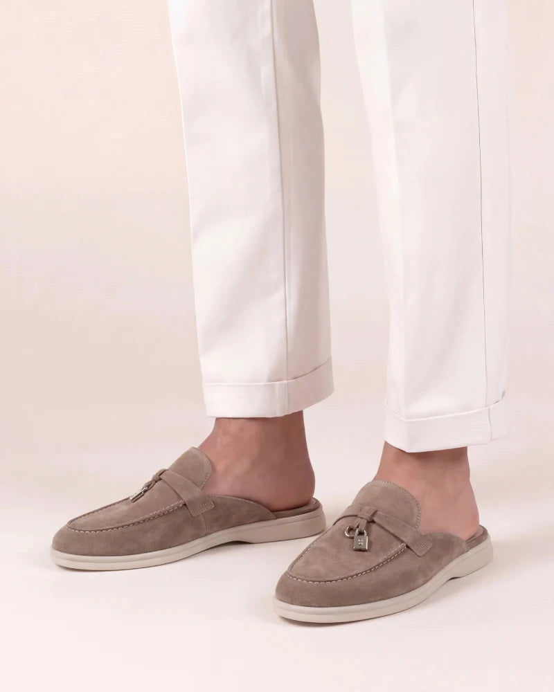 The Amalfi Beige Suede Mule