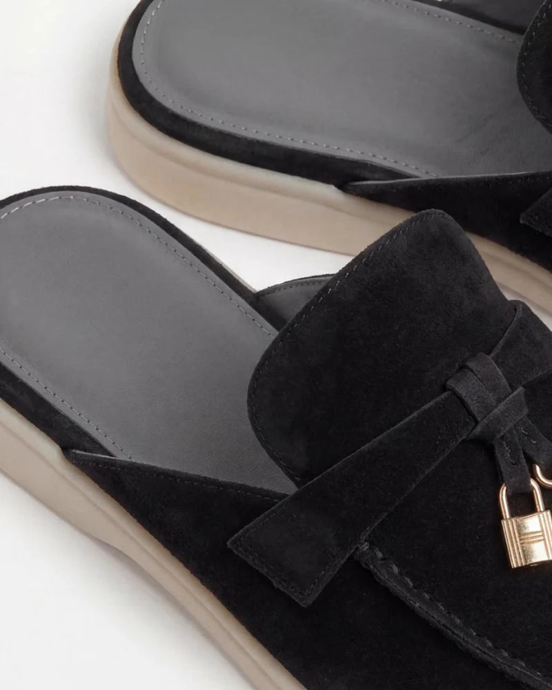 The Amalfi Black Suede Mule