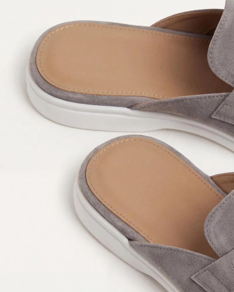 The Amalfi Grey Suede Mule