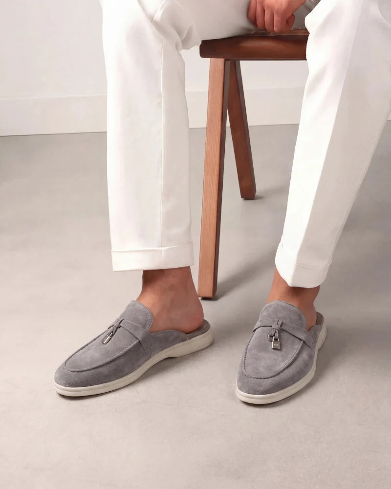 The Amalfi Grey Suede Mule