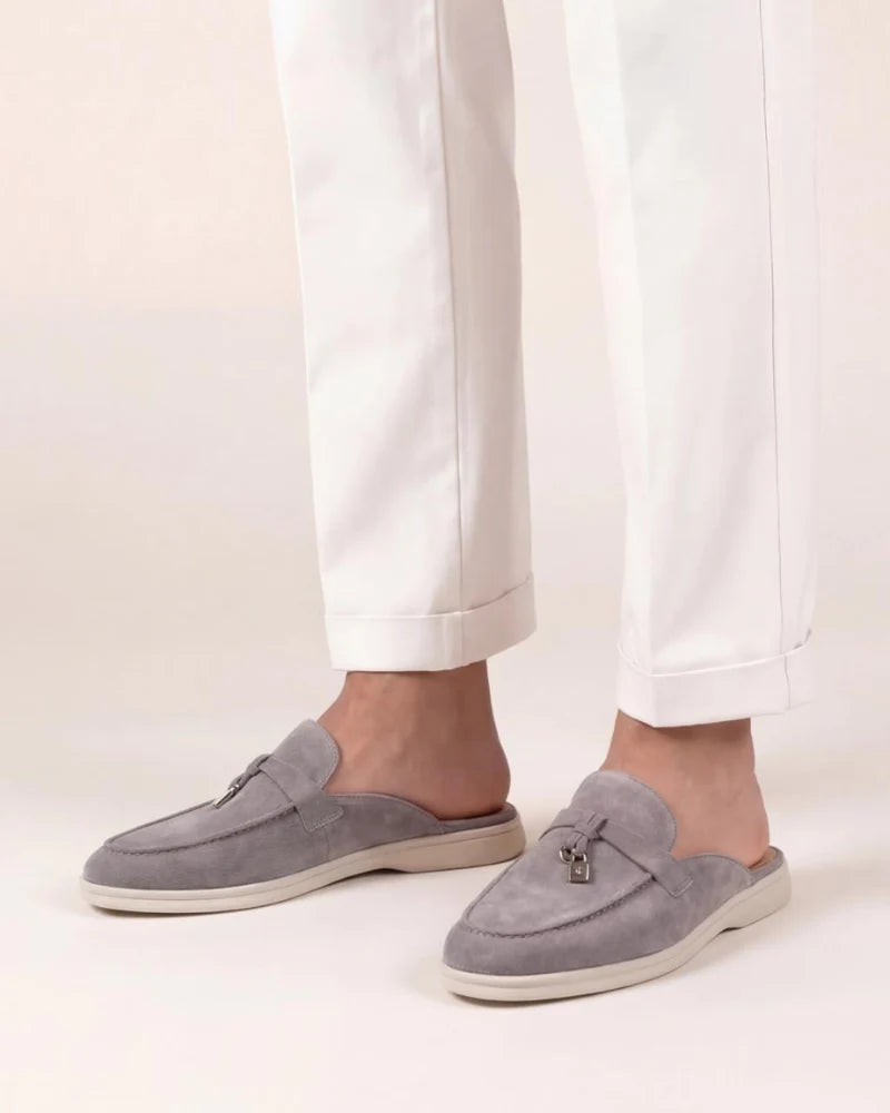 The Amalfi Grey Suede Mule